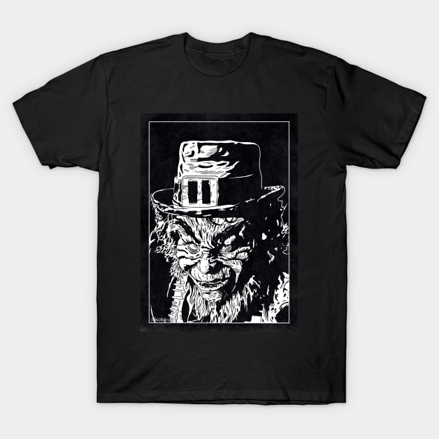 LEPRECHAUN (Black and White) T-Shirt by Famous Weirdos